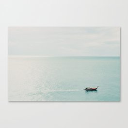 Seaside Thailand, Koh Lanta, Blue Oceanview Boat, Photo Art Print Canvas Print
