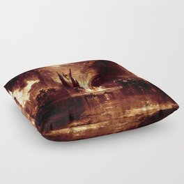 Lucifer Throne in Hell Floor Pillow