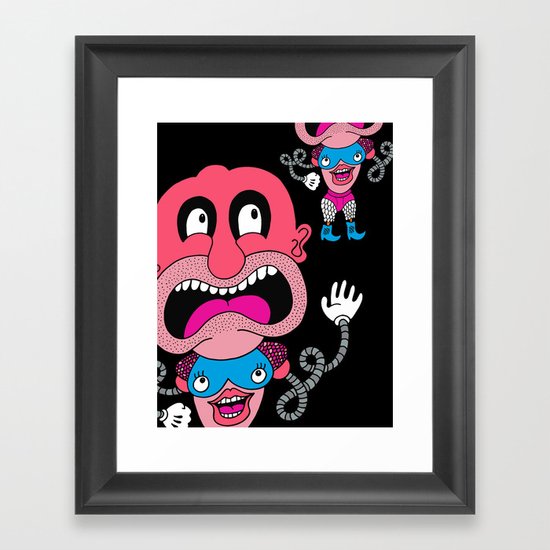 Red Face Weirdo Framed Art Print