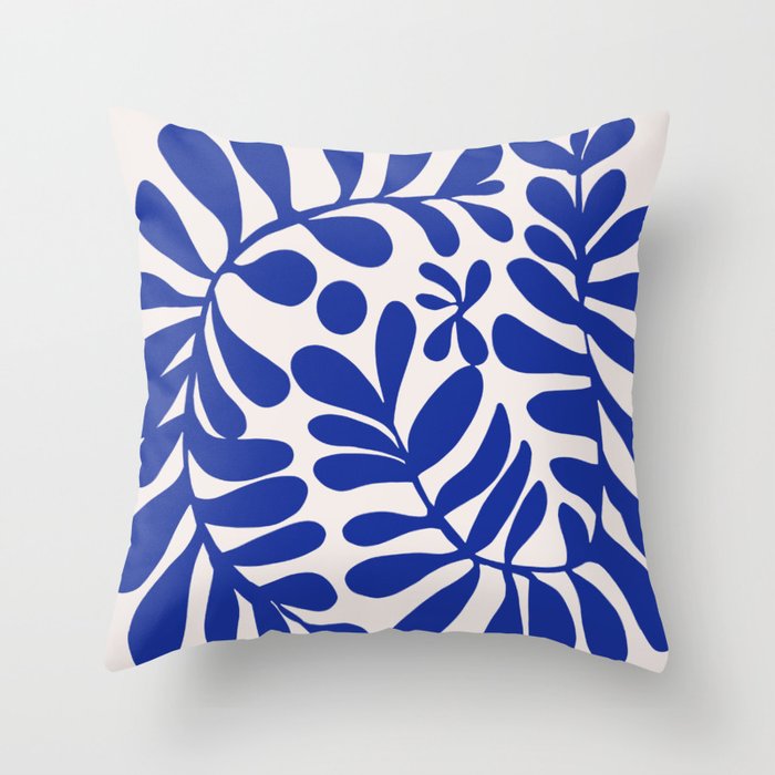 Blue foliage Throw Pillow