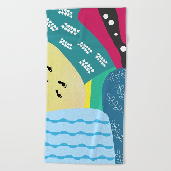 Abstract summer route Beach Towel