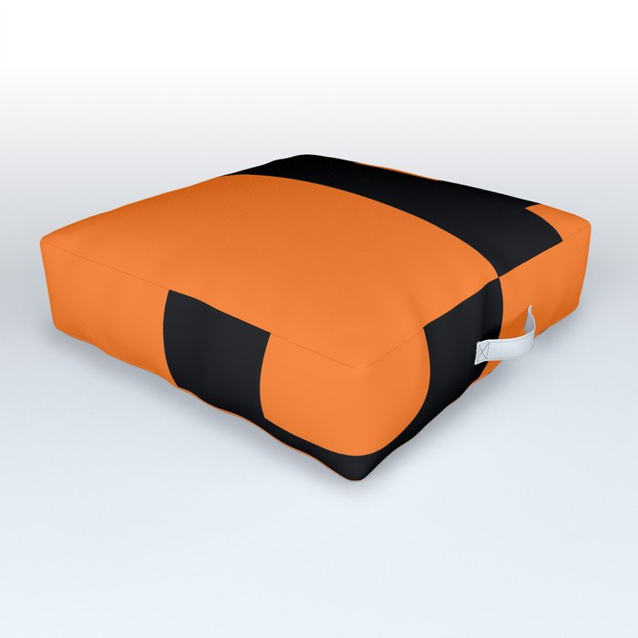 Letter B (Black & Orange) Outdoor Floor Cushion