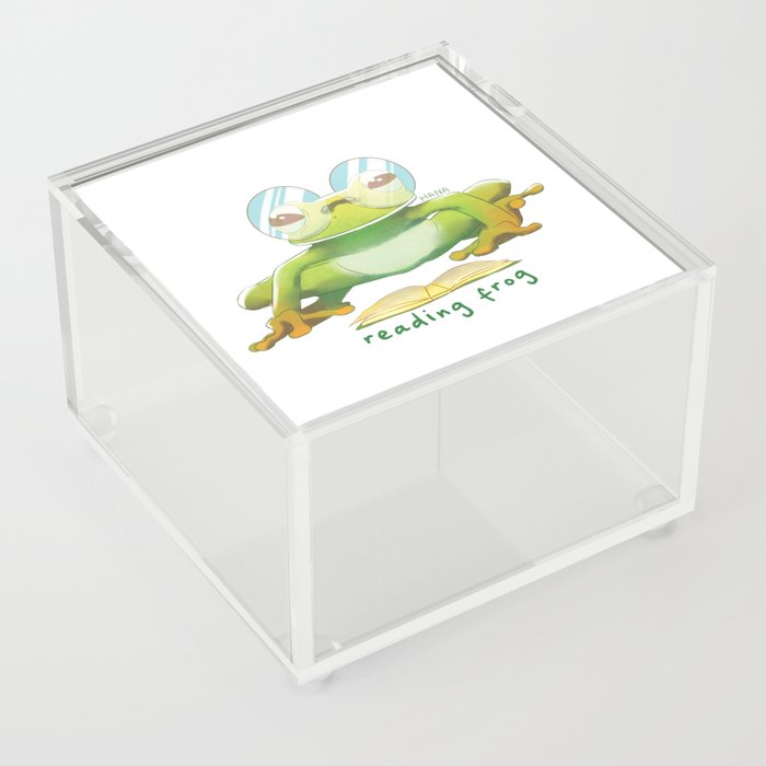 Reading Frog | Hana Stupid Art Acrylic Box