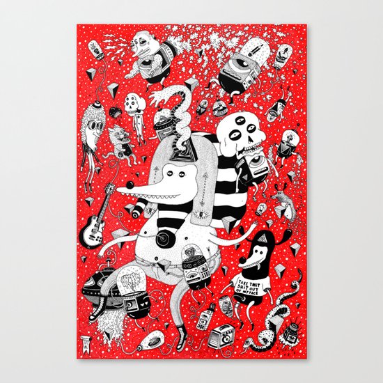 rot zeichentusche Canvas Print