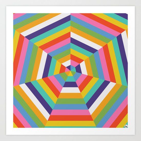 Heptagon Quilt 4 Art Print