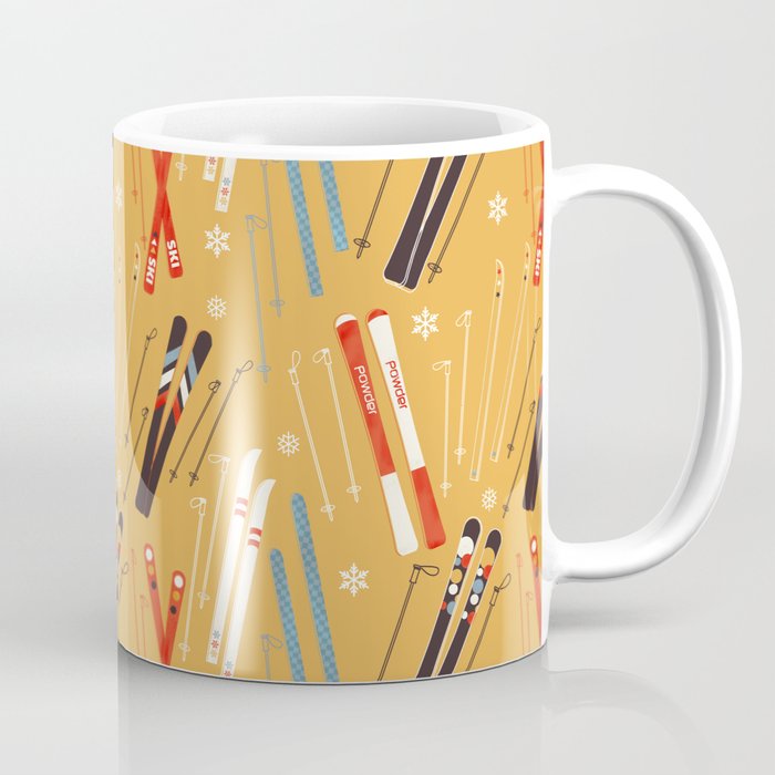 Bright Retro Ski Pattern Coffee Mug