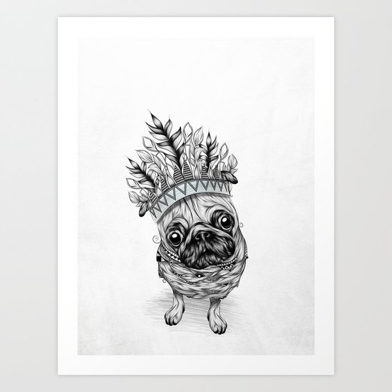 Indian Pug Art Print
