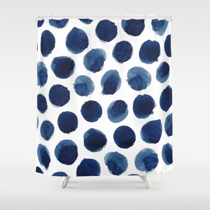 Watercolor polka dots Shower Curtain