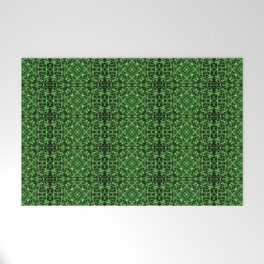 Liquid Light Series 25 ~ Green Abstract Fractal Pattern Welcome Mat