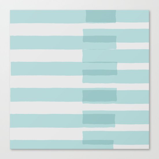Big Stripes In Turquoise Canvas Print