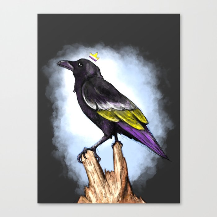 Nonbinary Crow Canvas Print