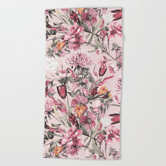 RPE FLORAL XI PINK Beach Towel