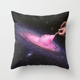 Cosmic Cotton Candy - Pink Stardust Throw Pillow