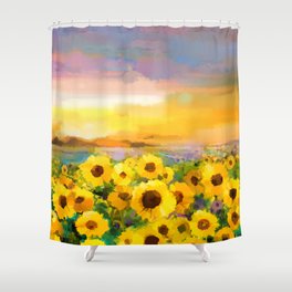 Sunflower art Shower Curtain