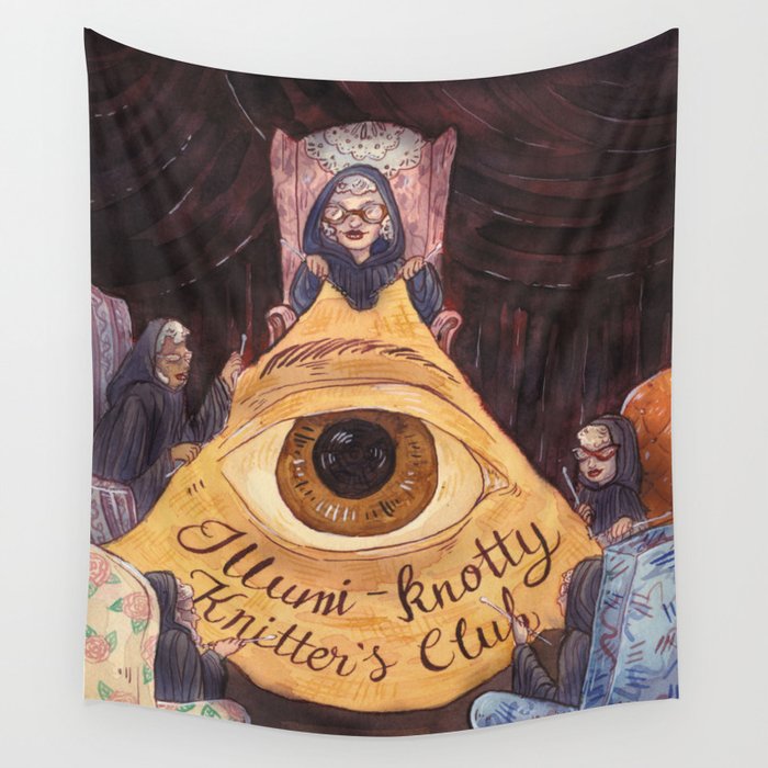 Illumi-Knotty Knitter's Club Wall Tapestry