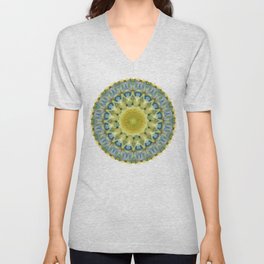 Yellow And Blue Healing Art - Calm Light V Neck T Shirt