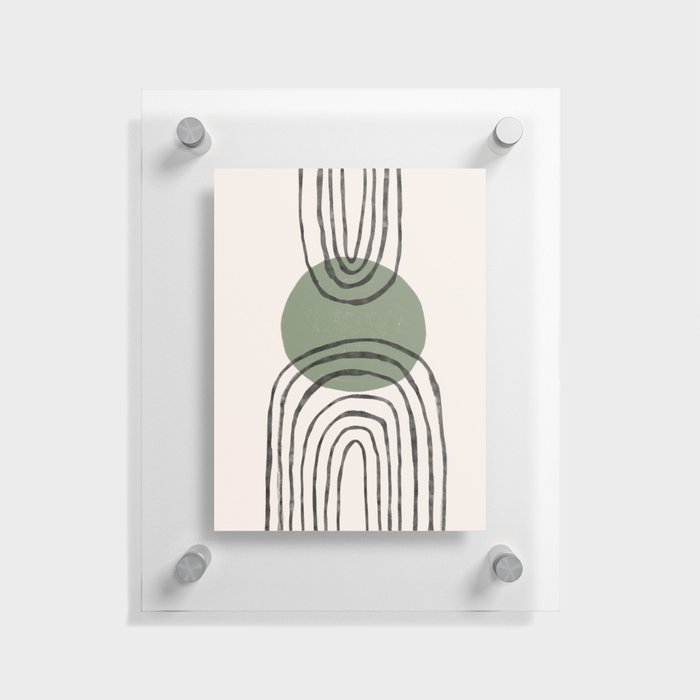 Midcentury Modern Composition of Arches + Sage Sun Floating Acrylic Print