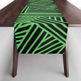 Sketchy Abstract (Green & Black Pattern) Table Runner