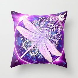 Purple Dragonfly :: Set Your Inner Vision Free Throw Pillow
