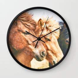 Three horses watercolor painting  Wall Clock | Watercolor, Finland, Scandinavia, Watercolors, Walldecor, Animal, Germany, Equestrian, Green, Painting 