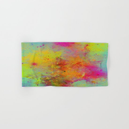 Rainbow Galaxy - Abstract, rainbow coloured space painting Hand & Bath Towel