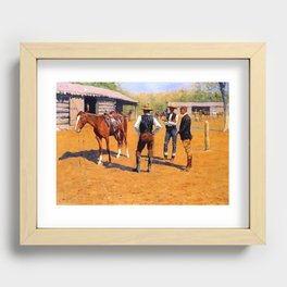 Frederic Remington Western Art “Buying Ponies” Recessed Framed Print