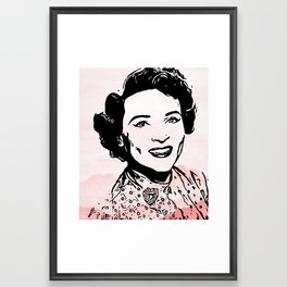 Betty White Pink Clouds Framed Art Print