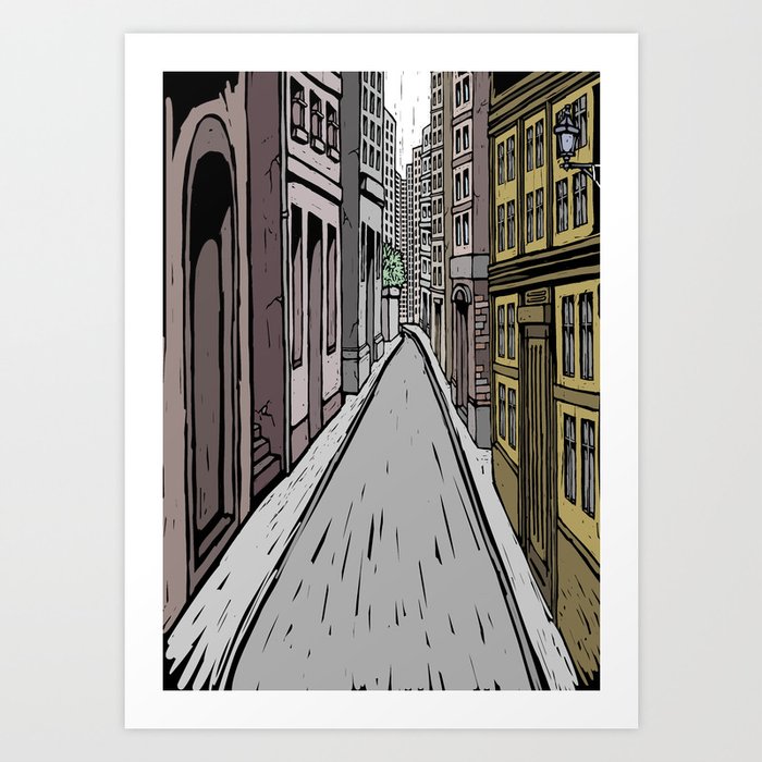 Empty street Art Print by Tillhunter | Society6