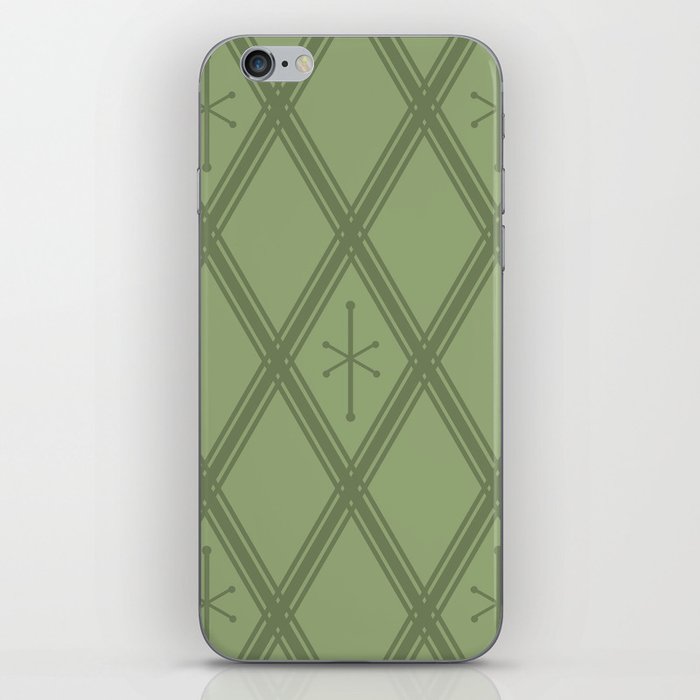 Retro Criss Cross Sage Green iPhone Skin