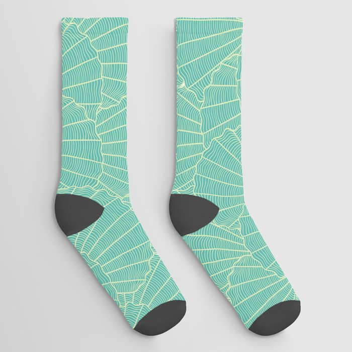 ornate mermaid scales (teal) Socks