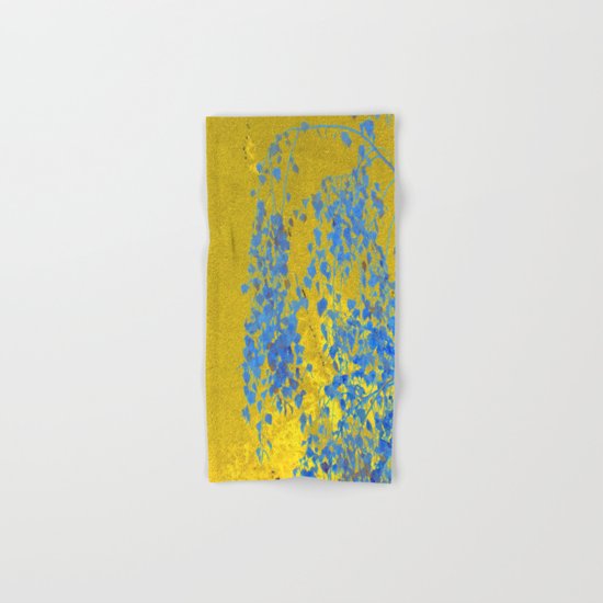 Blue Branch on Gold Hand & Bath Towel
