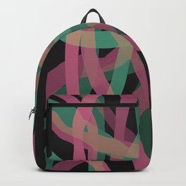 Wiggles Backpack | Coral, Geometric, Design, Pattern, Graphicdesign, Artdecor, Modern, Black, Turquoise, Fun 