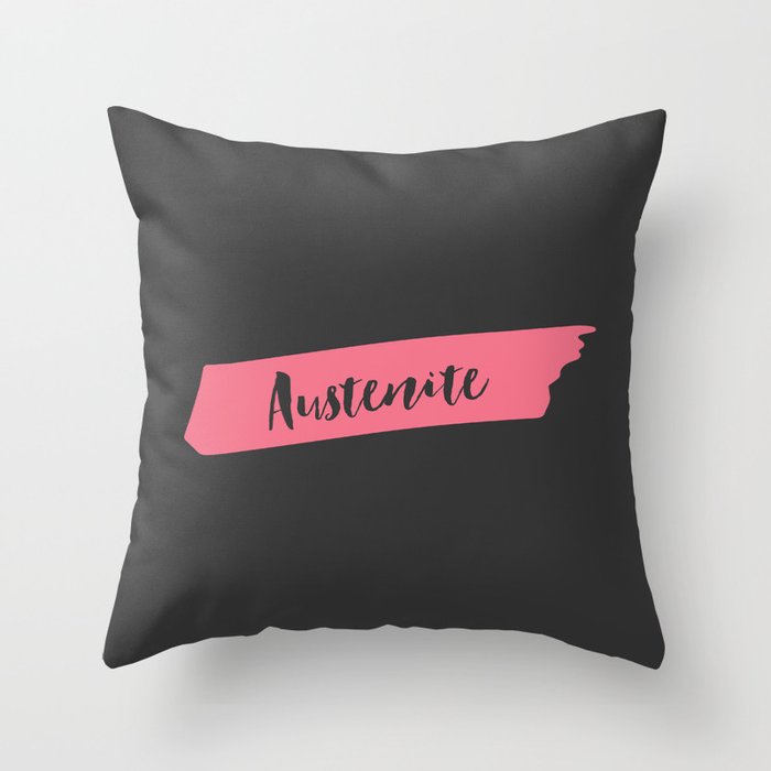 Pink Brush Austenite Throw Pillow