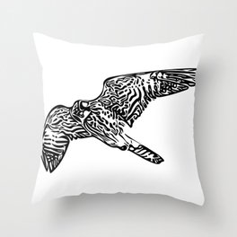 Vintage Hawk In Flight Throw Pillow