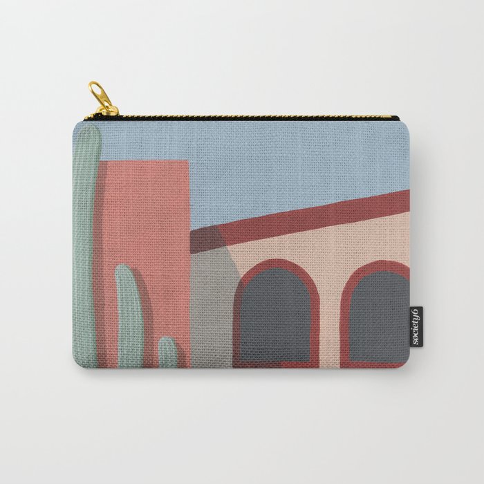 Mexican Streetfront I // Abstract Carry-All Pouch