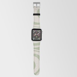 Mod Thang Retro Modern Abstract Pattern Sage Green and Beige Apple Watch Band