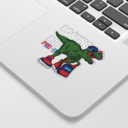 Roaring Into Pre-K Student Dinosaur Sticker