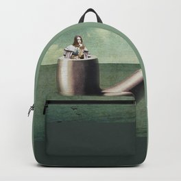 Ceci n'est pas une pipe Backpack | Imaginary, Landscape, Woman, Retro, Surreal, Girl, Birds, Sky, Sea, Vintage 