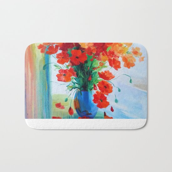 Bouquet of poppies Bath Mat