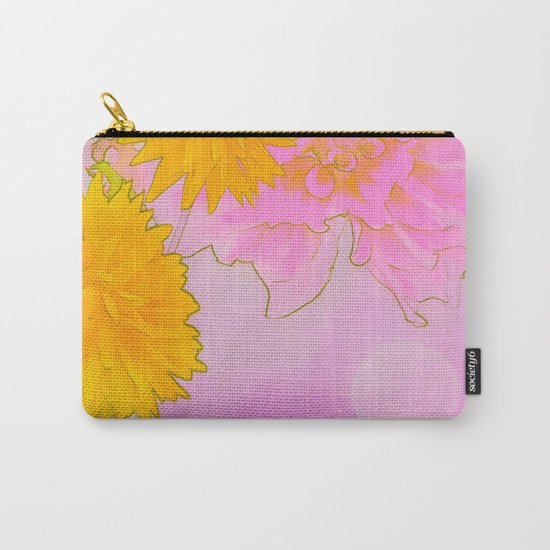 Pink & Gold Floral Carry-All Pouch