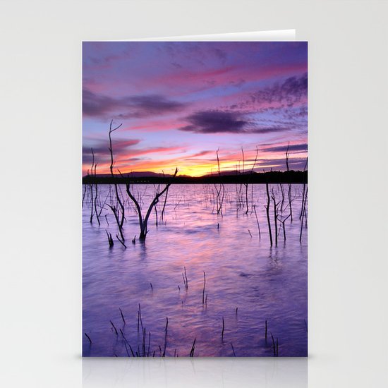 Purple waters Stationery Cards