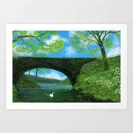 Springtime by the River Art Print