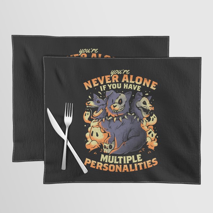 Multiple Personalities - Funny Evil Hell Dog Gift Placemat