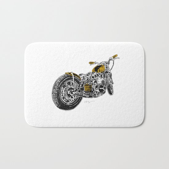 "Rootbeer Bobber" Custom Motorcycle Bath Mat
