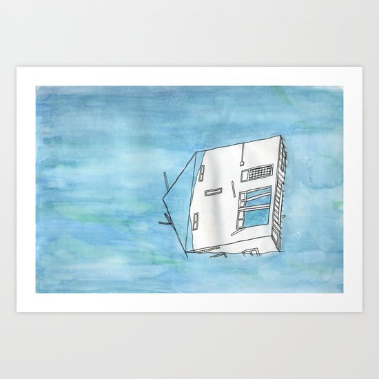 Tsunami House Art Print