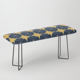 Geometric Gold Star Tiles Bench