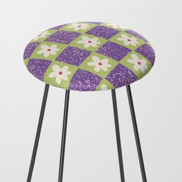 Sprinkle Spring of Daisies - Purple and Green Counter Stool