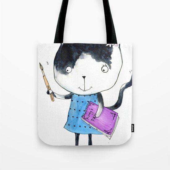 Creative Mono Cat Tote Bag