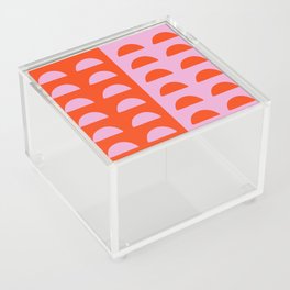 Mid Century Woodblocks in Red and Pink Acrylic Box