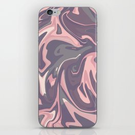 Pink Grey Liquid Marble Fluid Swirls Abstract iPhone Skin